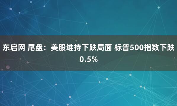 东启网 尾盘:美股维持下跌局面 标普500指数下跌0.5%